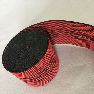 Porcellana Allungamento elastico di rosso 50%-60% di larghezza della tessitura 70mm del sofà a 3 pollici con le linee nere fornitore