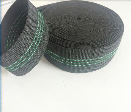 Porcellana Colore nero elastico della tessitura 68g/M del sofà della tessitura dei pp con 3 linee verde fornitore