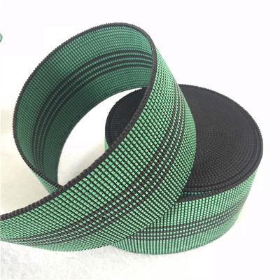 Porcellana Tessitura elastica verde di larghezza 50mm con 4 linee nere tessitura del PE fornitore