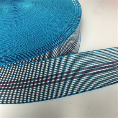 Porcellana materiale di gomma cinese del filato del PE elastico della tessitura del sofà del blu di 50mm fornitore