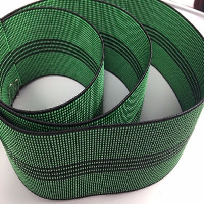 Porcellana Alto verde della banda di tenacia della tessitura elastica a 3 pollici del sofà con 4 linee nere fornitore