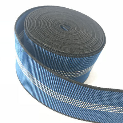 Porcellana Allungamento elastico del blu 10%-20% di larghezza della tessitura 70mm del sofà a 3 pollici con le linee bianche fornitore