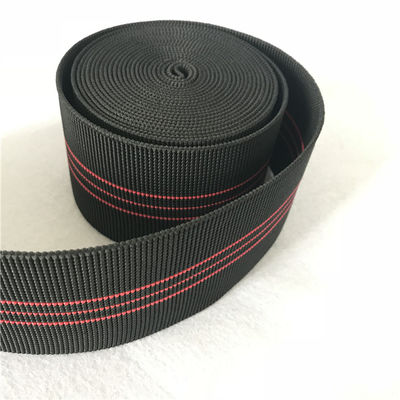 Porcellana allungamento elastico del nero 50%-60% di colore della tessitura del sofà di larghezza di 7cm con le linee rosse fornitore