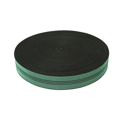Porcellana colore verde della tessitura elastica del sofà di larghezza pp di 50mm con 3 linee nere fornitore